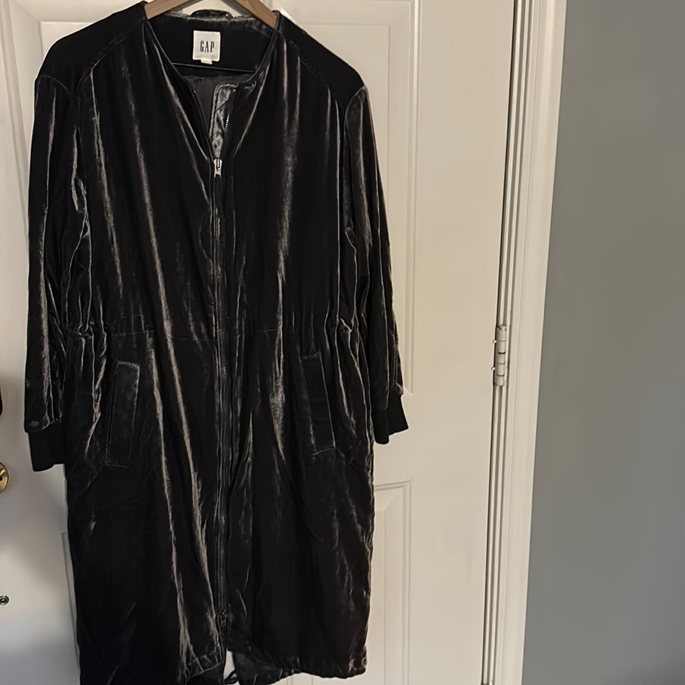 Gap Gray Velvet Velour Dress